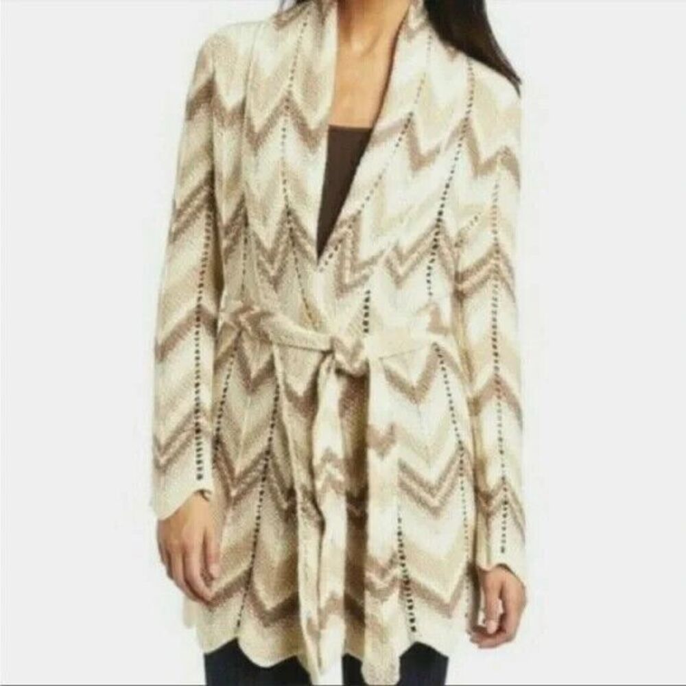 Lucky Brand Sweater Cardigan‎ Women's XS Long Wool Alpaca Blend Long Belted Boho